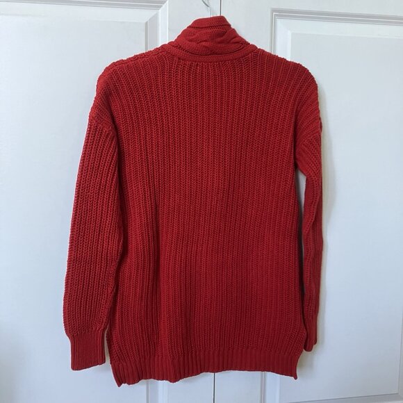 Lauren Ralph Lauren Cable Knit V-neck Sweater Womens XS Red Cotton Academia - Picture 4 of 6